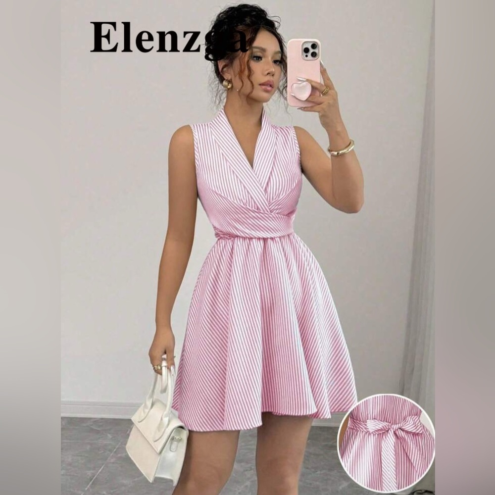 Pink Striped Women's Dress